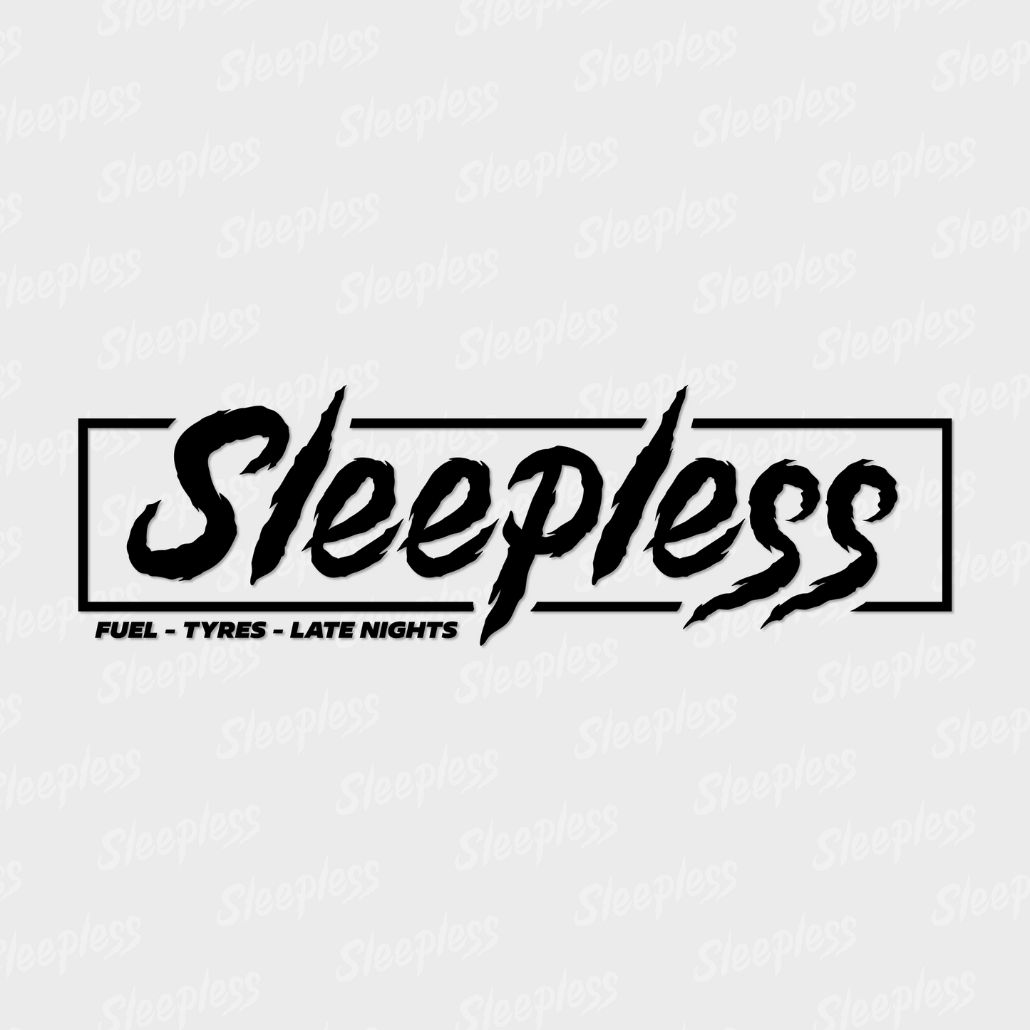 Sleepless Car Rear Window Banner (Box Style)