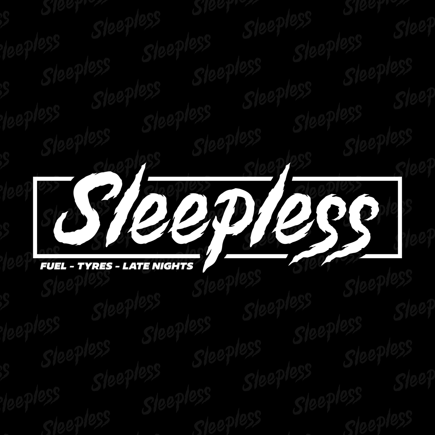 Sleepless Car Rear Window Banner (Box Style)